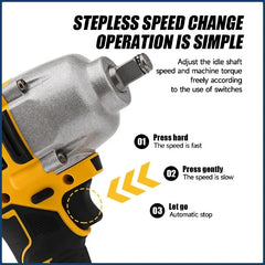 DeWalt  Brushless Electric Wrench DCF892 1/2Inch High Torque 3 Speed Impact Driver Auto Repair Power Tools