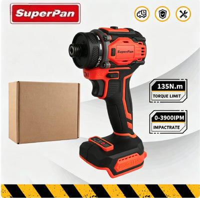 SuperPan 3900IPM Brushless Cordless Impact Driver,135N.m High Power Electric Screwdriver,for DeWalt/Makita/Milwaukee,Tool Only