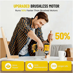 Brushless Impact Driver & Hammer Drill Combo Kit – 20V Cordless Lithium-Ion Power Tool Set with Dual High-Capacity Batteries, Comfort-Grip Design, and Portable Storage Case for Auto Maintenance, DIY Projects, and Home Repairs