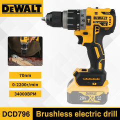 DEWALT DCD796 Cordless Impact Drill 20V Brushless Electric Driver Practical Tool for Wood Metal Masonry Drilling Repair Works