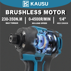 1/4 Inch Electric Brushless Screwdriver Cordless 4-Speed Impact Screw Driver Rechargeable Power Tools For Makita 18V Battery