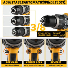 DEWALT DCD796 Cordless Impact Drill 20V Brushless Electric Driver Practical Tool for Wood Metal Masonry Drilling Repair Works